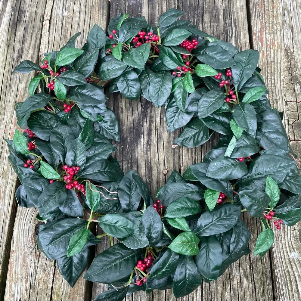 Vintage Christmas Wreath - winter wreath - holiday door wreath